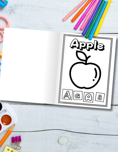 Coloring Book A to Z for Kids Apple