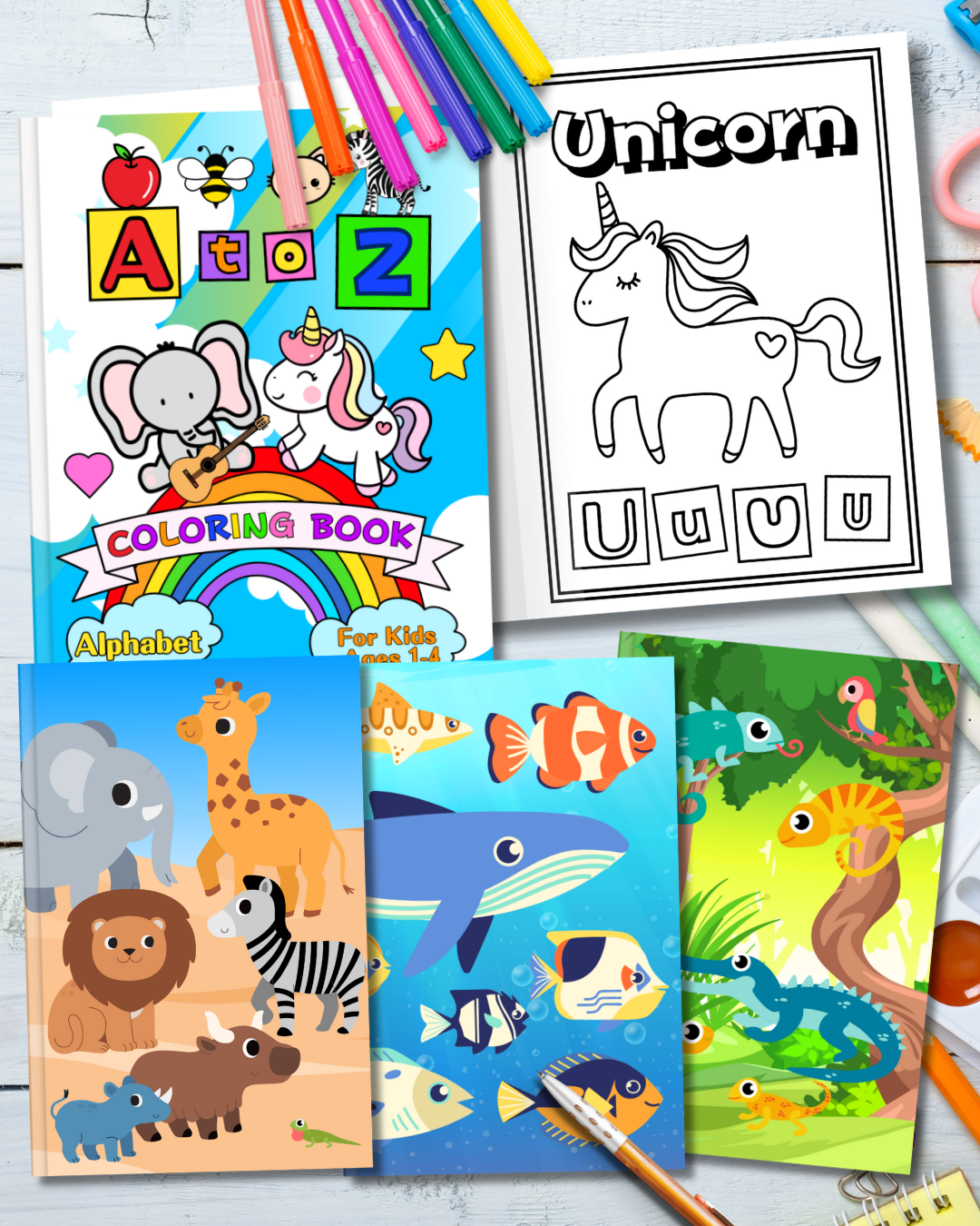 Colouring Book and Notebook Journal for Kids